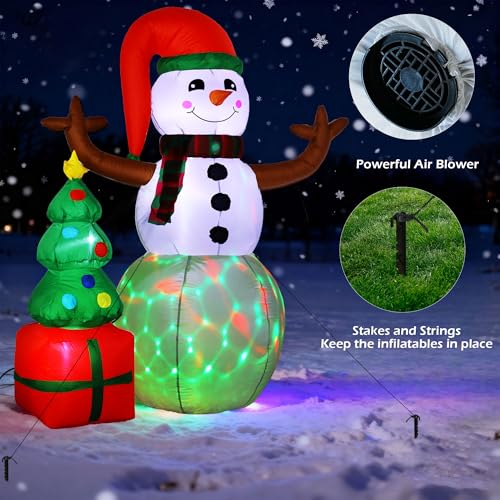YU FENG Holiday Combo: Scary Clown Mask & Inflatable Snowman Decor