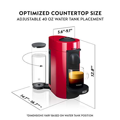 Nespresso Vertuo Plus Coffee and Espresso Maker by De'Longhi, Grey with Aeroccino Milk Frother