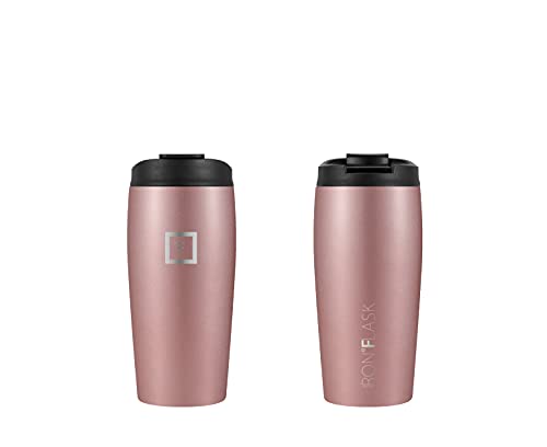 IRON °FLASK Nomad Tumbler - 2 Lids Straw/Flip, Vacuum Insulated Stainless Steel Bottle, Double Walled, Drinking Cup, Thermo Coffee Travel Mug, Water - Blue Waves, 16 Oz