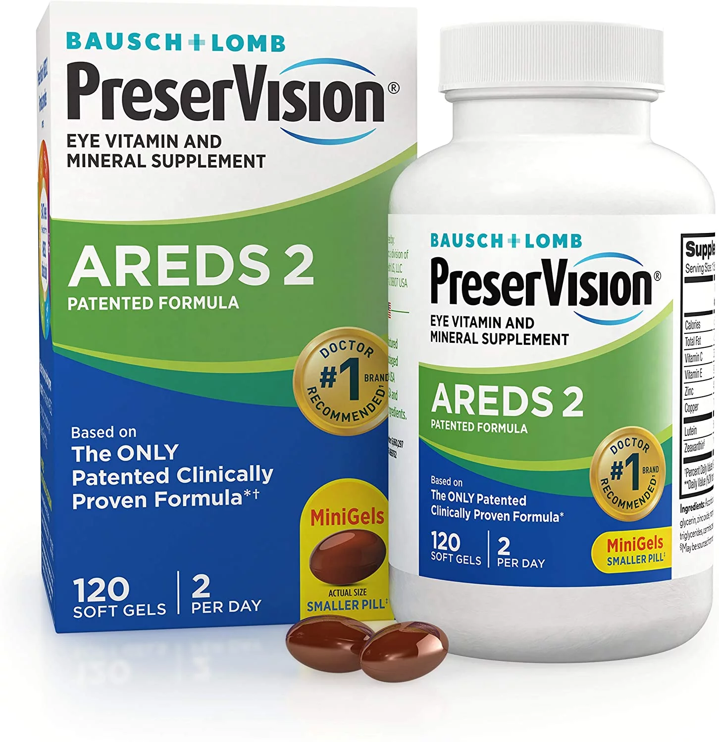 PreserVision AREDS 2 Eye Vitamin & Mineral Supplement, Contains Lutein, Vitamin C, Zeaxanthin, Zinc & Vitamin E, 120 Softgels (Pack 4)