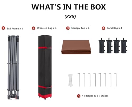 ABCCANOPY Pop Up Canopy - Outdoor Patio Portable Canopy Tent Heavy Duty for Backyard and Deck with 4 Sandbags(White, 10x10)