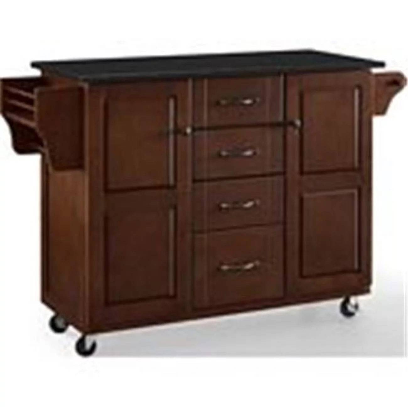 35.25 x 51.5 x 18 in. Eleanor Solid Granite Top Kitchen Cart - Mahogany