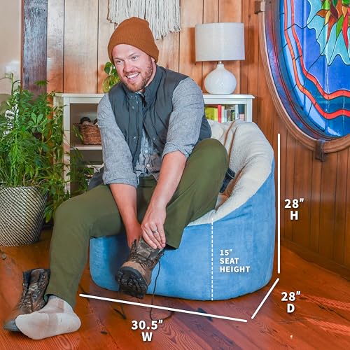 Big Joe Milano Lenox Denim Cobalt Beanbag Chair