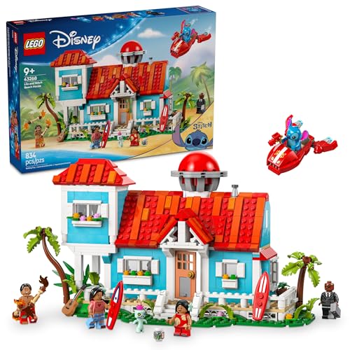 LEGO Disney Lilo and Stitch Beach House Toy - Building Playset for Kids, Girls and Boys, Ages 9+ - Includes 5 Minifigures - Disney Gift Idea for Fans of Lilo & Stitch Movie - 43268
