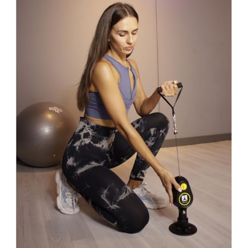 Rebuwo Rope Trainer, Pull Up Rope Trainer, Mini Cable Crossover, Vacuumed Exercise Rope, 3 Resistance Level, 5-10-15 Ibs Adjustable Exercise Machine, All-in-One Home Gym Solution,
