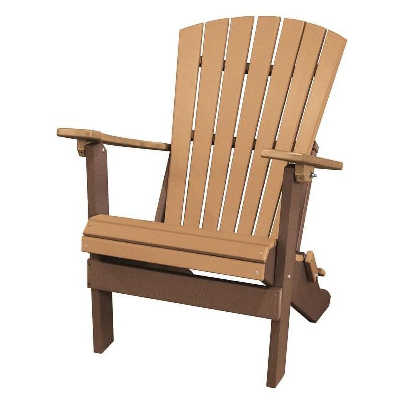 41 x 29 x 35 in. OS Home & Office Fan Back Folding Adirondack Chair, Cedar & Tudor Brown