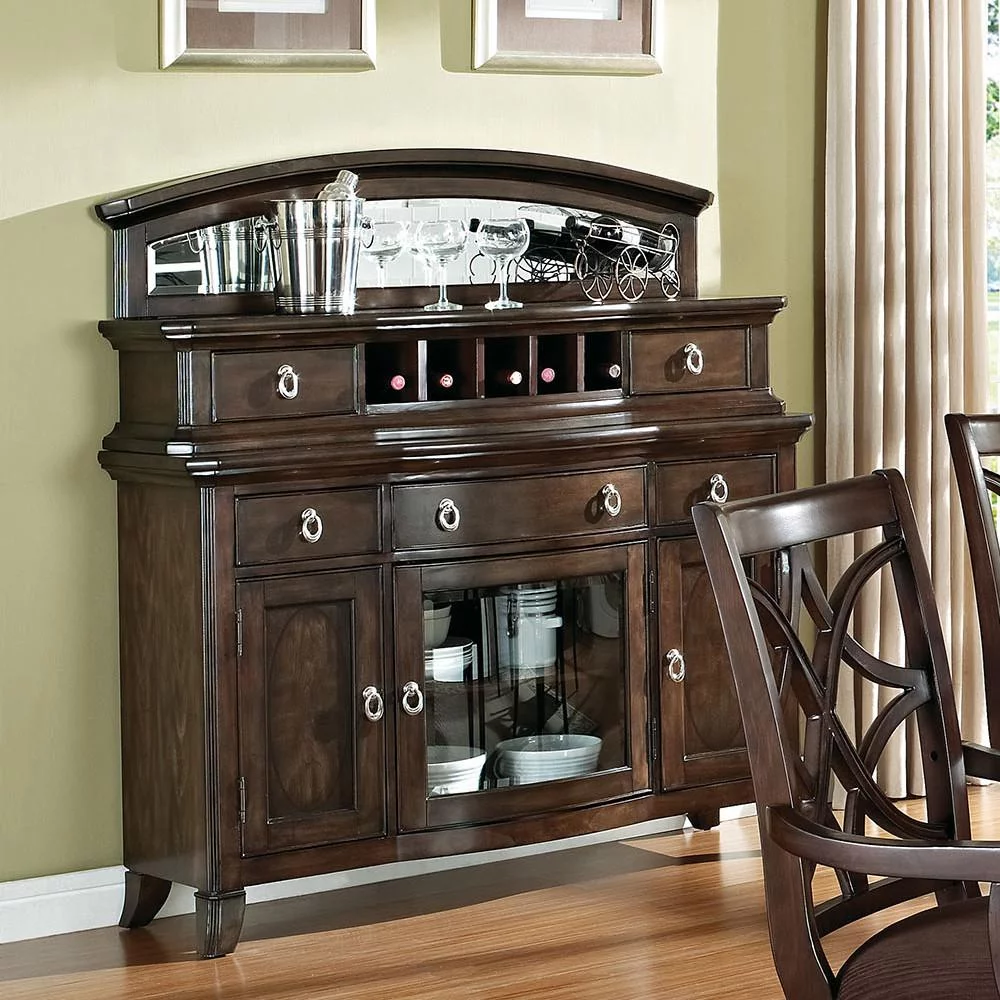 Dark Walnut Wood Dining Table Set 8Pcs Acme Furniture 60255 Keenan