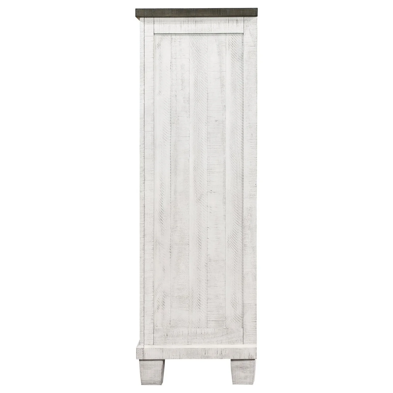 Benjara BM306668 55 in. Lili Farmhouse White Pine Wood Tall Dresser Chest with 5 Drawers