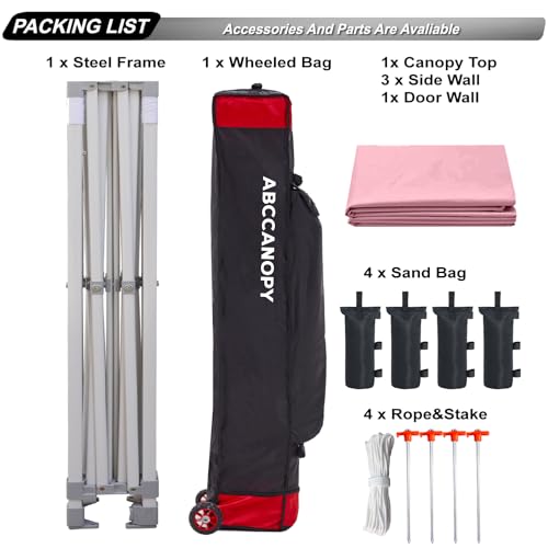 ABCCANOPY Easy Pop Up Canopy Tent with Sidewalls 10x10 Commercial -Series, White