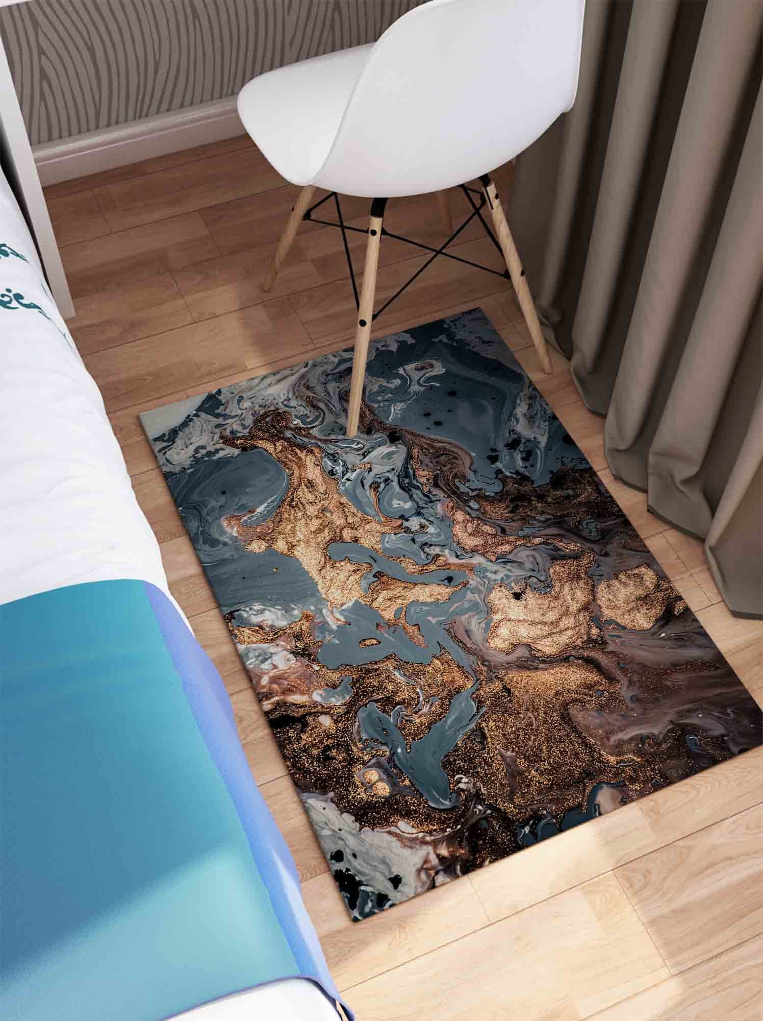 Alcohol Ink Rugs, Luxury Rugs, Shimmery Rug, Personalized Rugs, Hallway Rugs, Living Room Rugs, Marble Rug, Runner Rugs, Printed Rug, 2'x3' - 60x90 cm