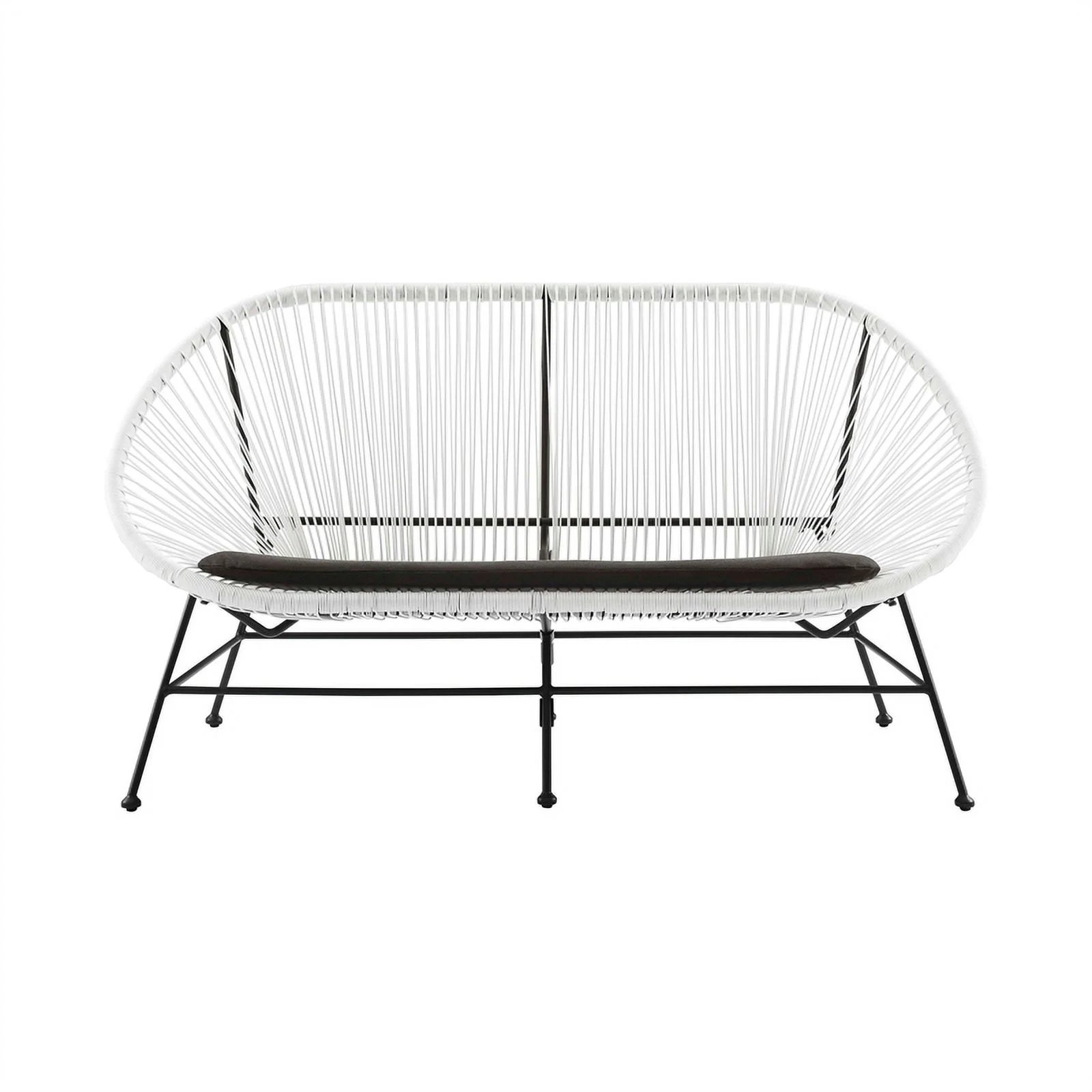 Home Square 3-Piece Set with 2 Single Chairs and Loveseat in White