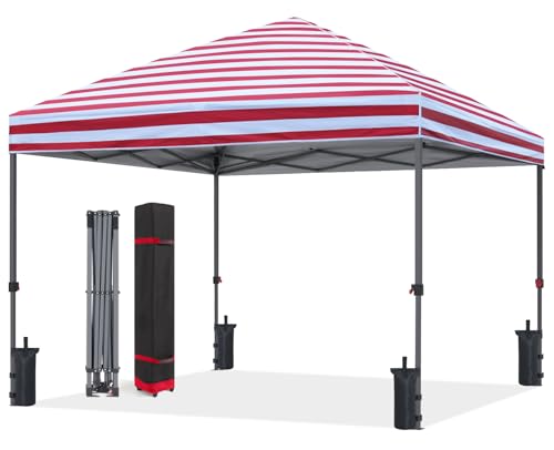 ABCCANOPY Pop Up Canopy - Outdoor Patio Portable Canopy Tent Heavy Duty for Backyard and Deck with 4 Sandbags(White, 10x10)