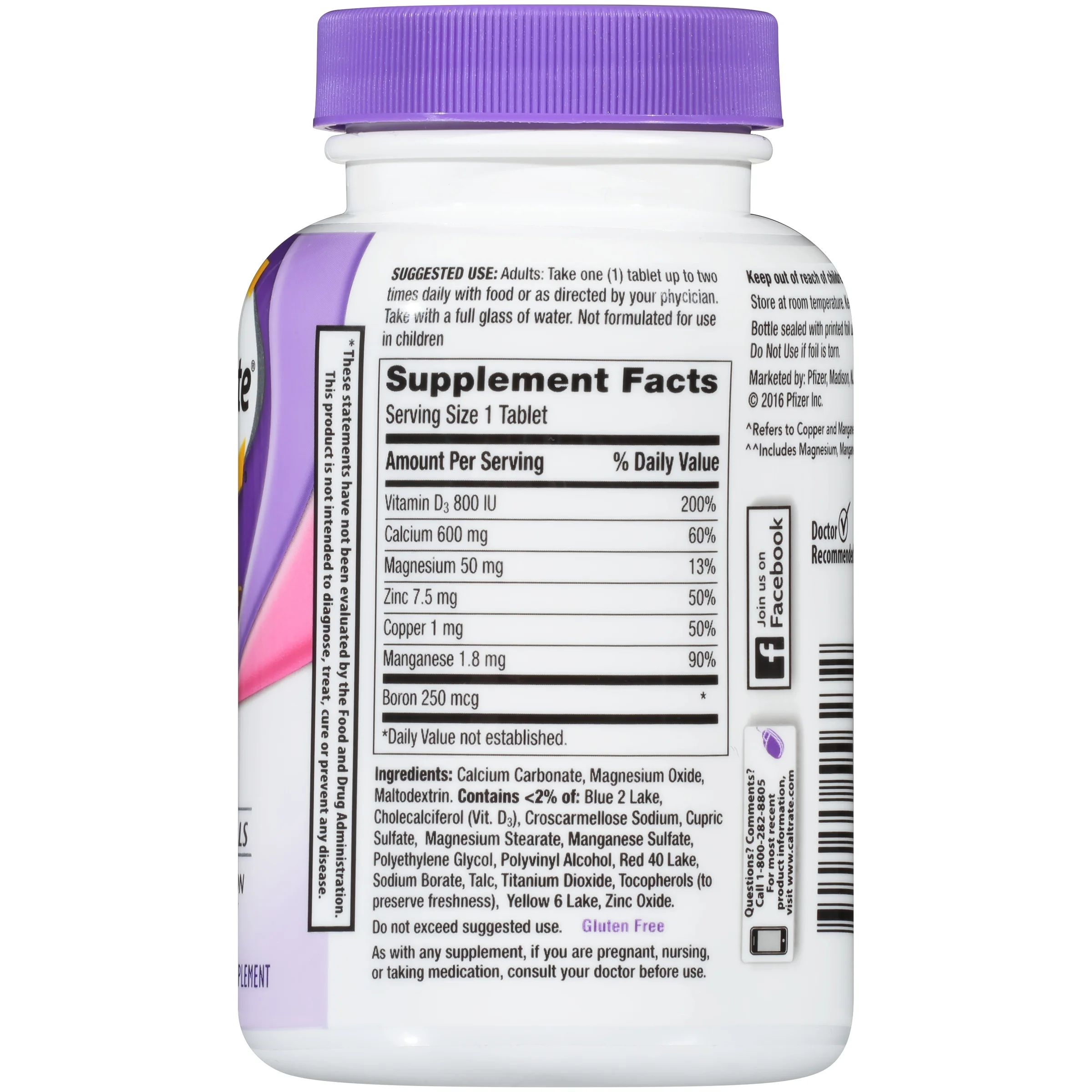 Caltrate 600+D3 Plus Minerals Calcium Vitamin D Supplement - 120 Count