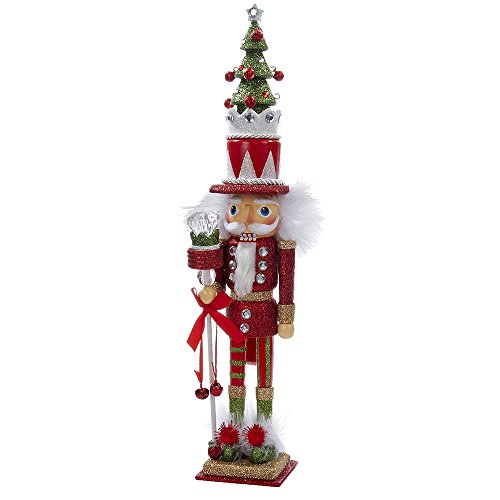 Kurt Adler Hollywood Tree Hat Nutcracker, 15-Inch, Red and Green