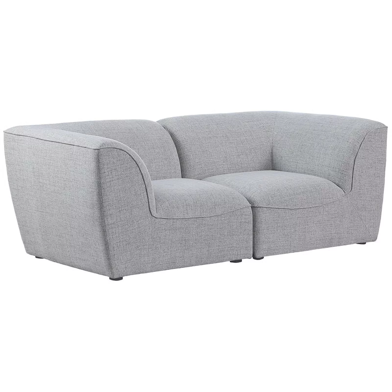 Meridian Furniture Miramar Grey Durable Linen Textured Modular Sofa