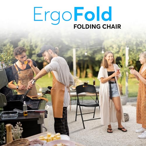 Oline Folding Chair, Indoor Outdoor Plastic Commercial Stackable Foldable Guest Chairs for Events Office Wedding Party Picnic Kitchen Dining, 350lb Capacity (Black, 6 Pack)