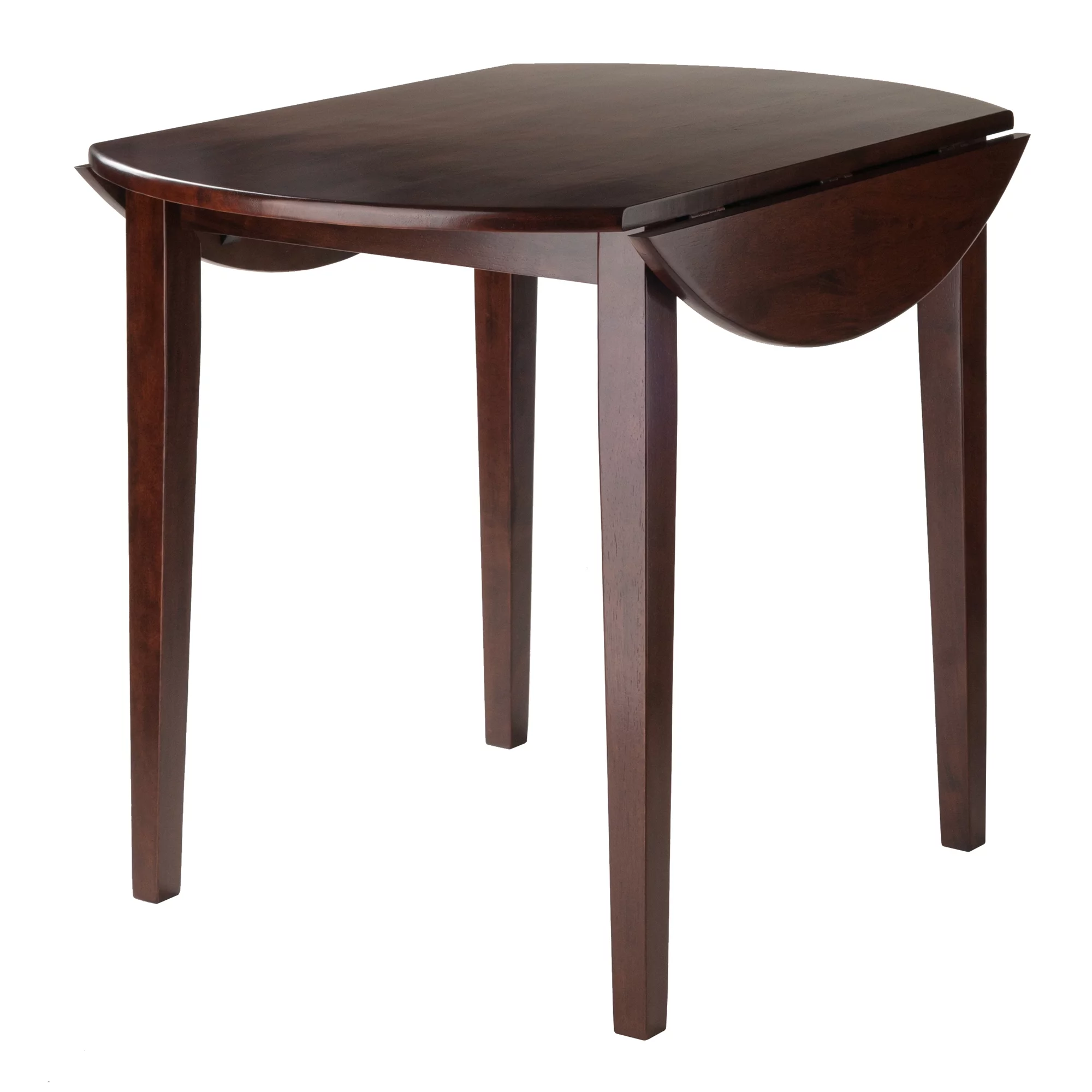 Winsome Wood Clayton Round Drop Leaf Dining Table, Walnut Finish