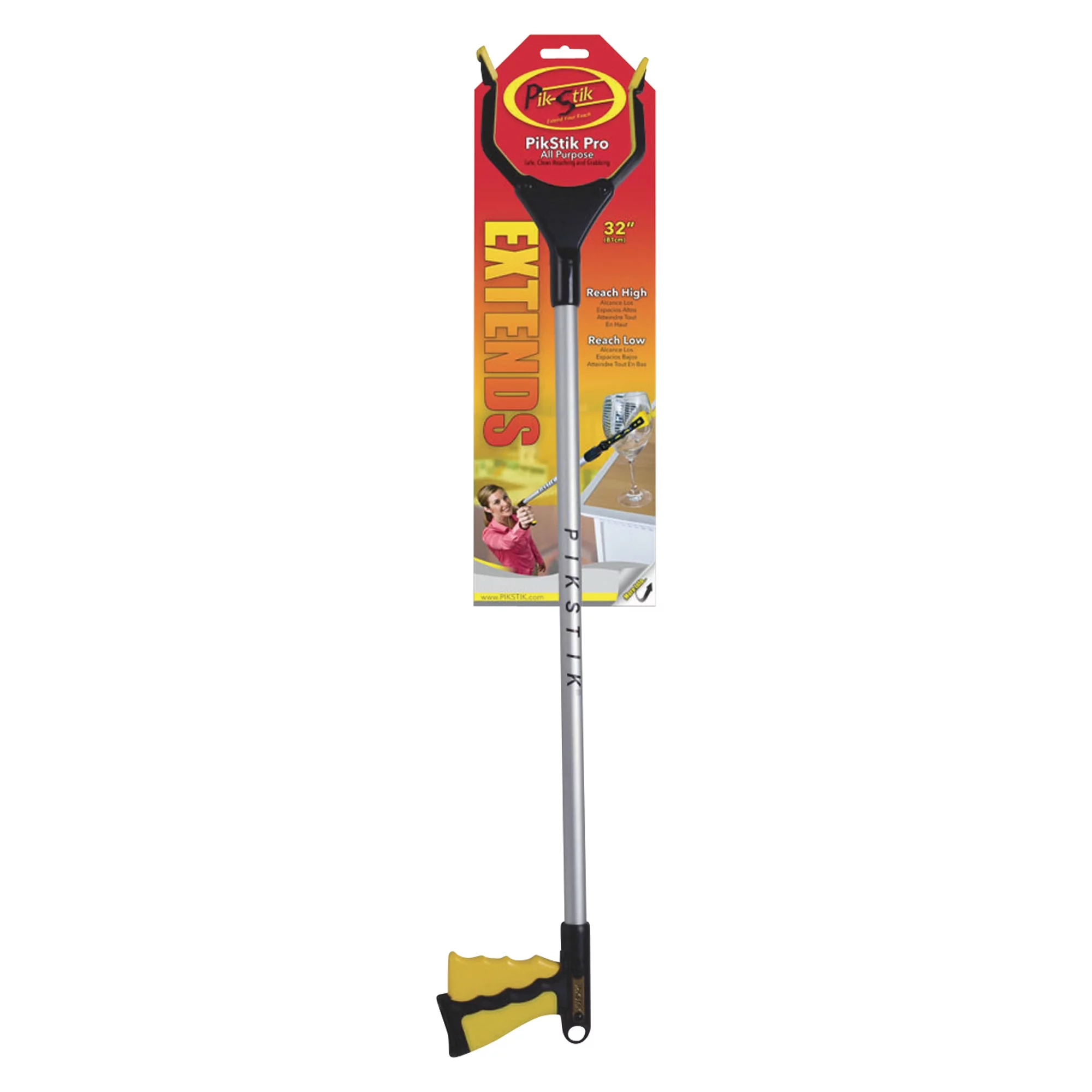 PikStik P321 32'' Pro Aluminum Mobility Reacher - Yellow
