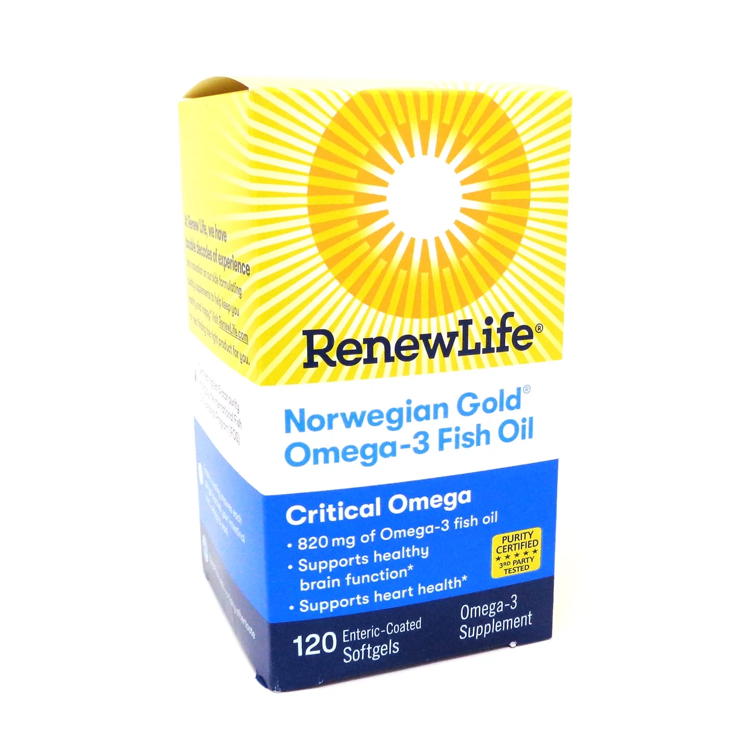 ReNew Life - Norwegian Gold Ultimate Fish Oils Ultra-Concentrated Omega-3 Critical Omega Natural Orange Flavor 1200 mg. - 120 Fish Softgel(s)
