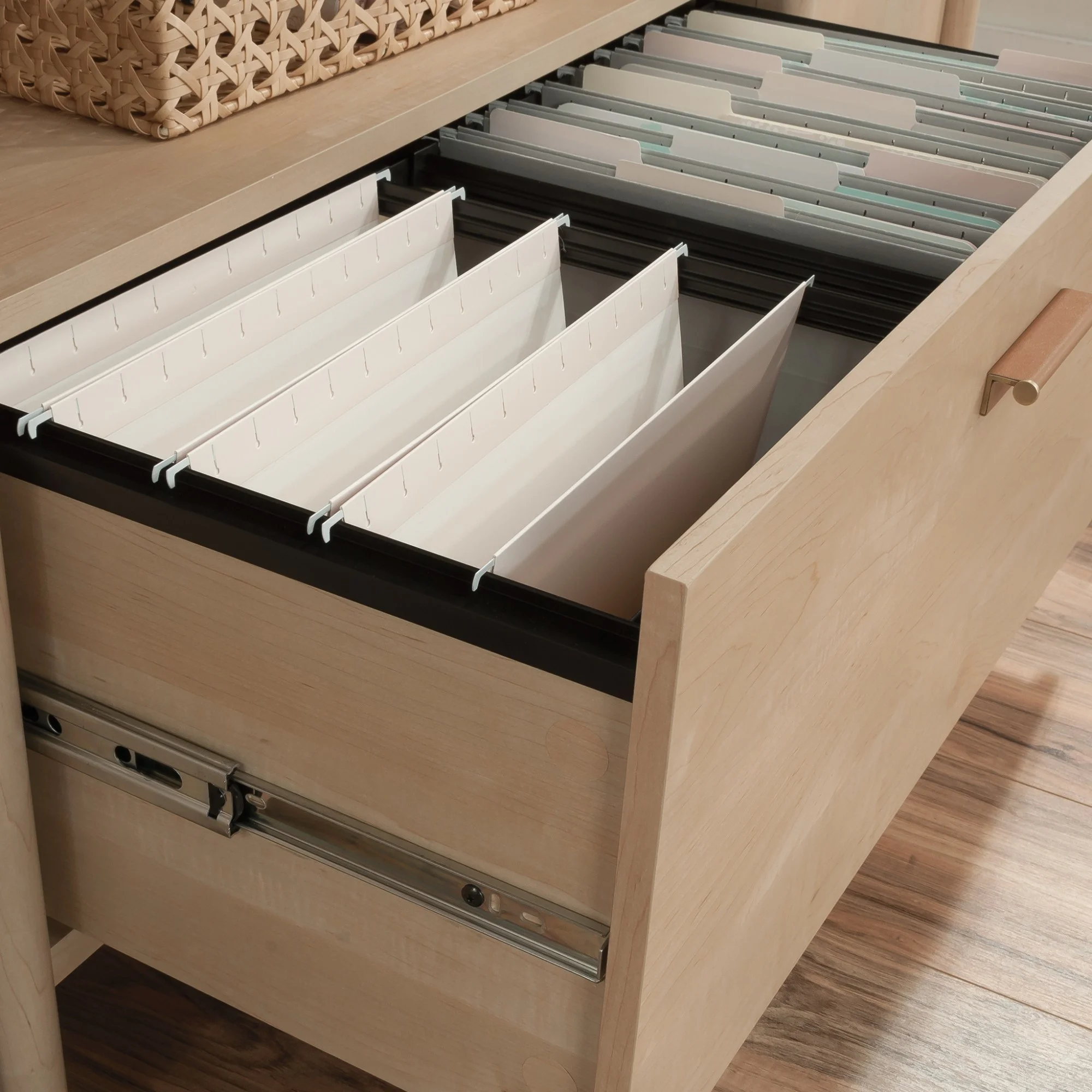 Sauder Whitaker Point Engineered Wood Credenza in Natural Maple Finish