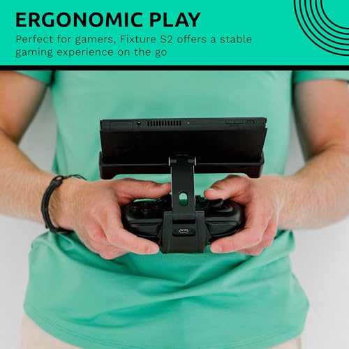 Fixture S1 Ultra Bundle Gaming Console Monitor Mount and Game Controller Compatible with Nintendo Switch, Adjustable Video Game Holder Stand Clip, Includes Carrying Case