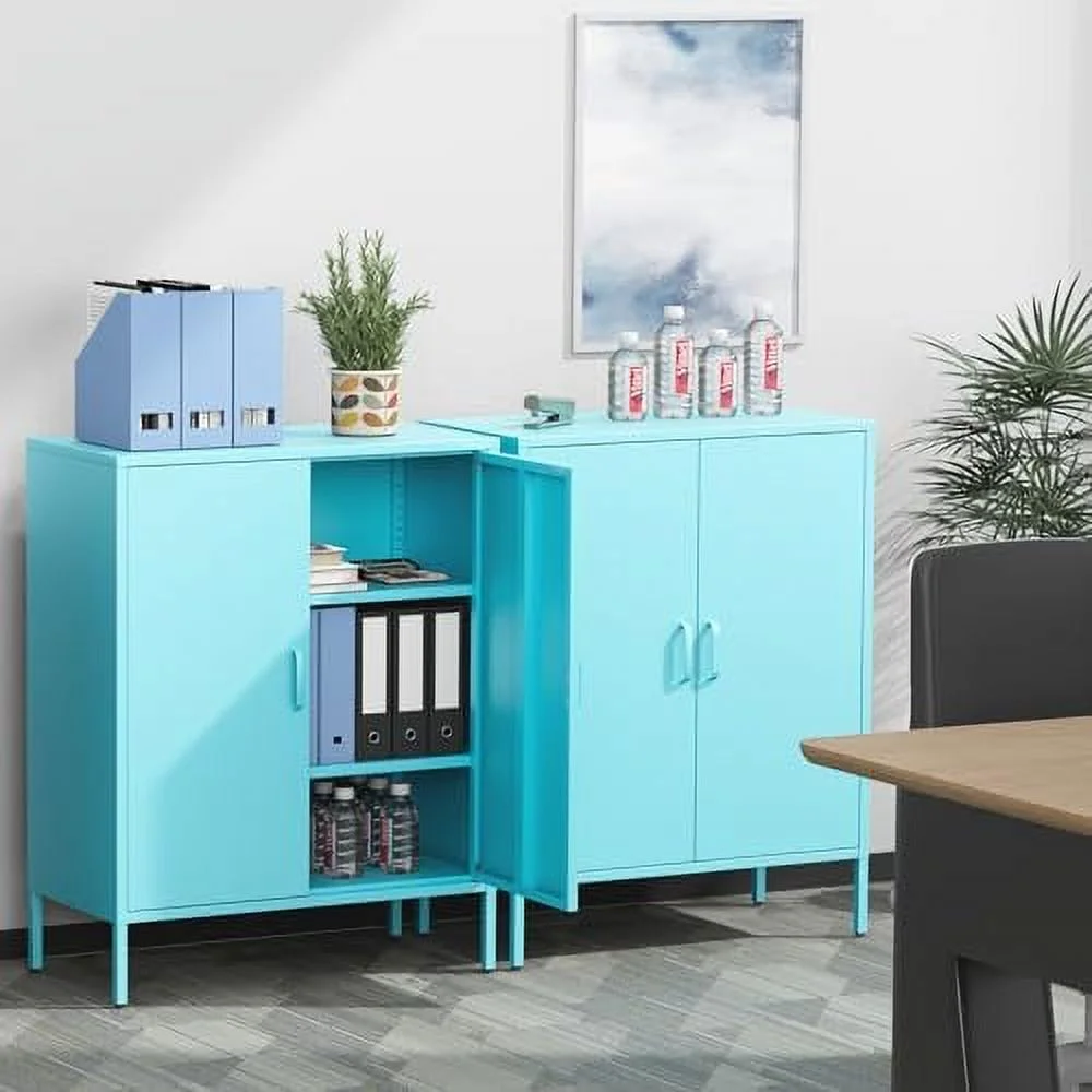 KHBIULIFE Metal  Cabinets Locker with Hanging Rod and Adjustable Shelves  71'' Clothing Steel  Wardrobe for Home & Office  School  Employee Gym(White)