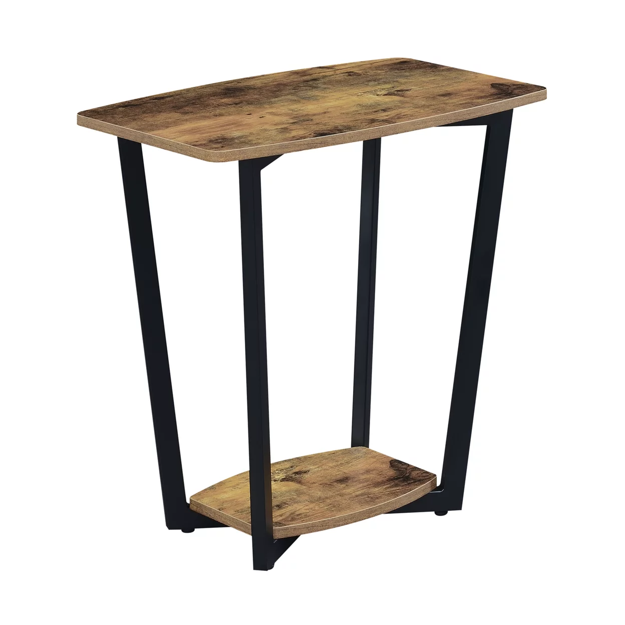 Convenience Concepts Graystone End Table with Shelf, Barnwood/Black Frame
