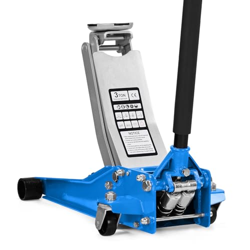 TUFFIOM Low Profile Floor Jack, Heavy Duty Jack with Dual Pistons Quick Lift Pump for Cars & SUVs, Lifting Range 2-19/20