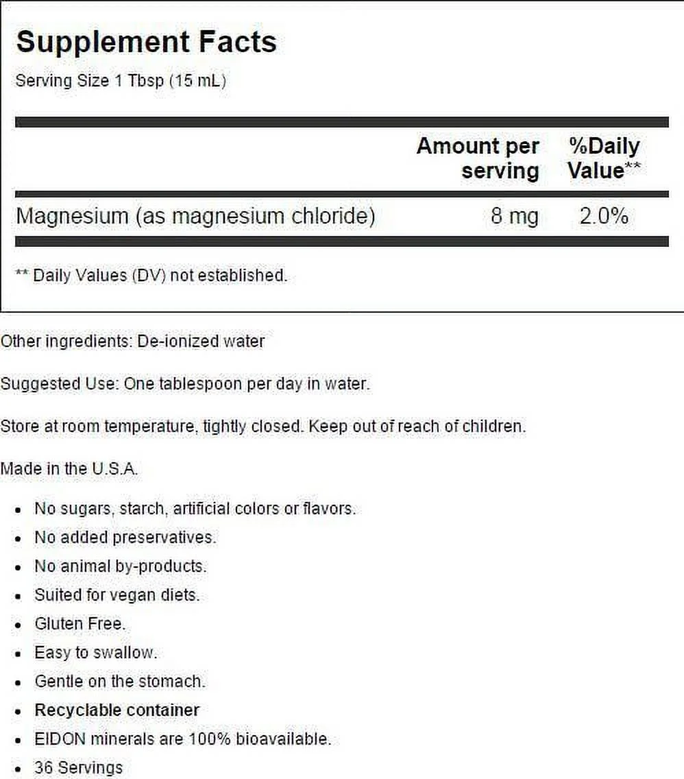 Magnesium, 18 oz (533 ml), Eidon Mineral Supplements