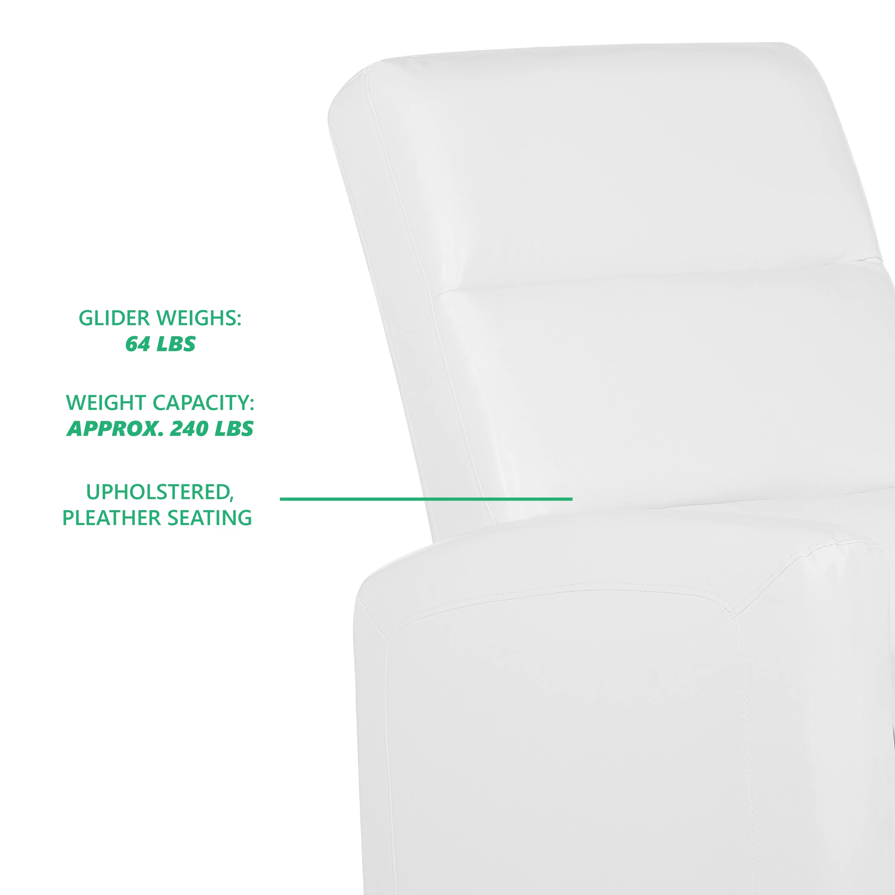Evolur Reevo Swivel Glider In White