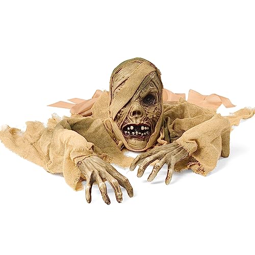JOYIN Halloween Zombie Groundbreaker Outdoor Decoration, Zombie Groundbreaker with Light-up Eyes and Creepy Sound (Sound Activation) for Halloween Outside, Lawn, Graveyard Decor, Haunted House Props