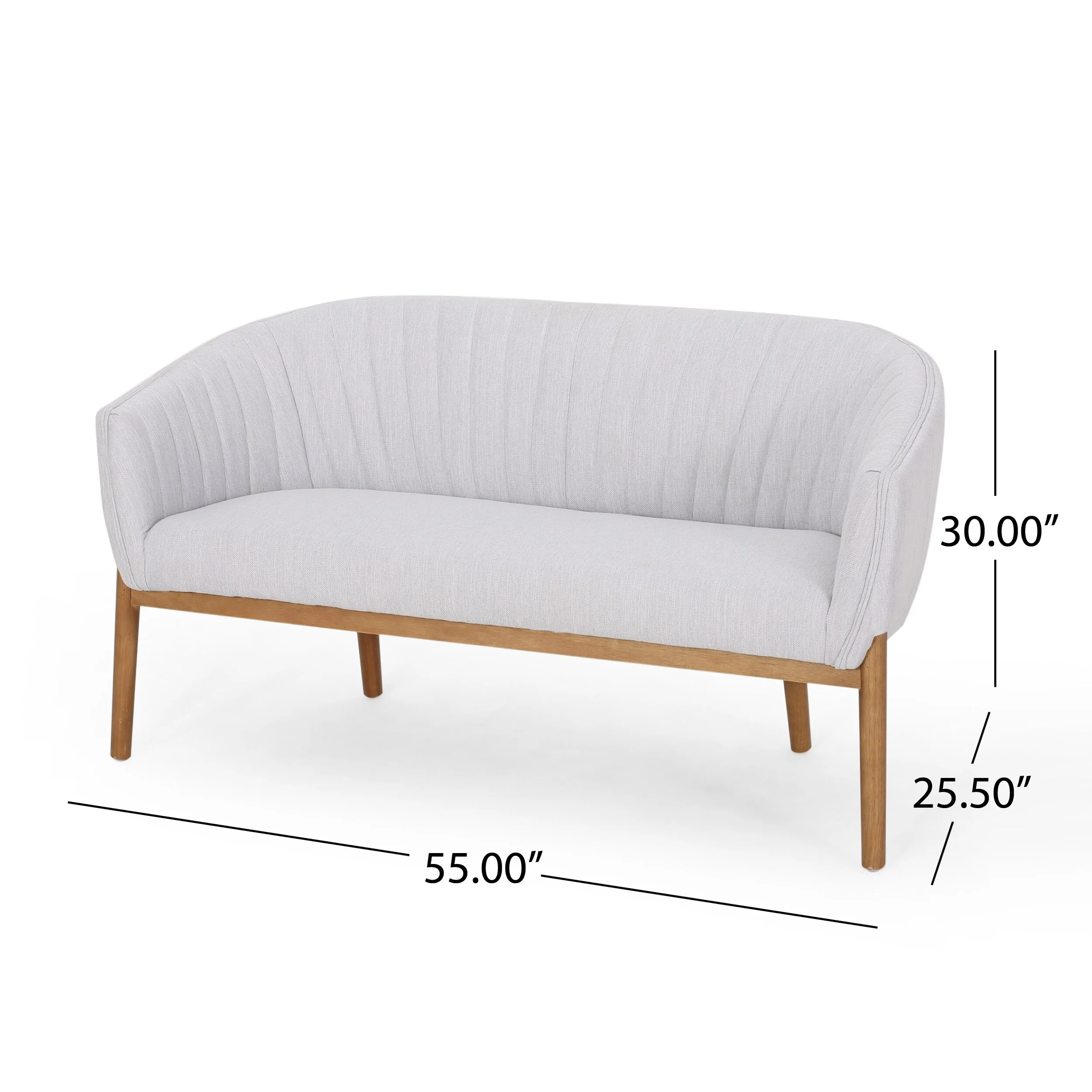 Christopher Knight Home Galena Mid-century Modern Glam Loveseat by  Teal+Brown
