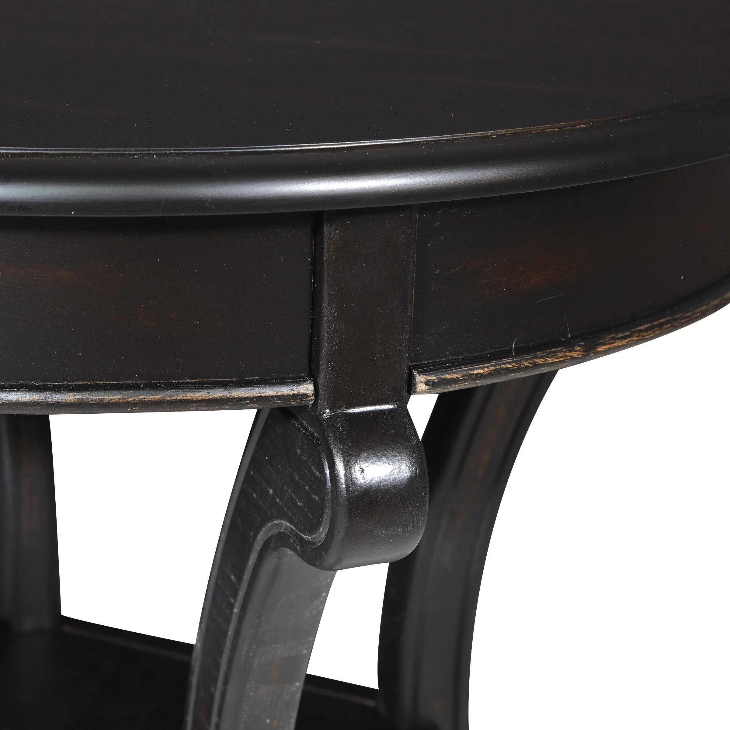 Vermont Accent Table in Antique Black Wood Finish