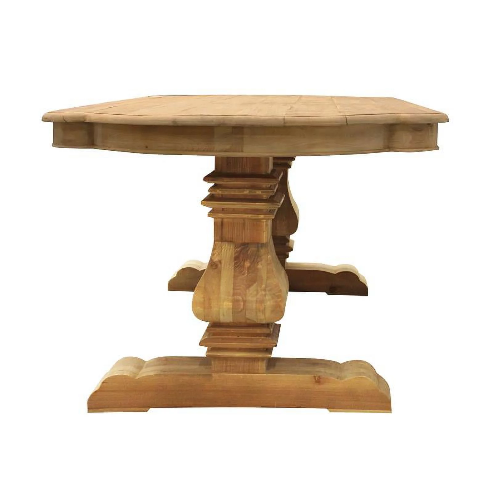 Manhattan Beach Old Pine Solid Wood Carrom Dining Table in Natural