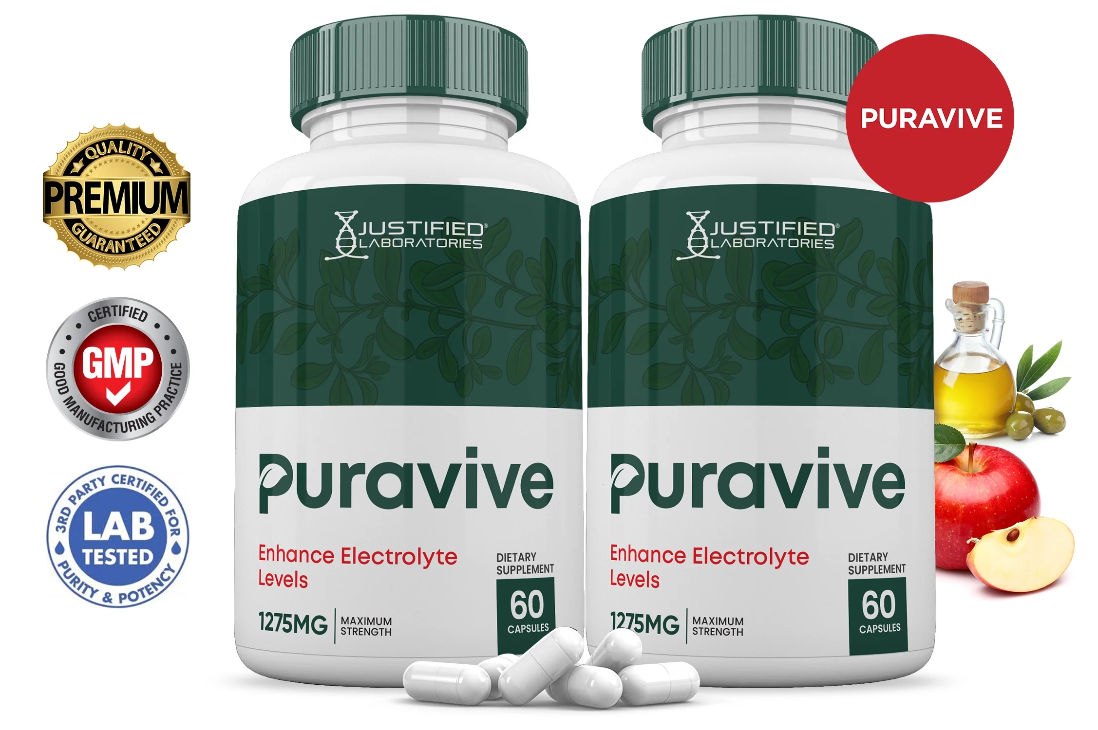 (2 Pack) Puravive Pills 1275MG Supplement Mineral Keto Support Blend 120 Capsules