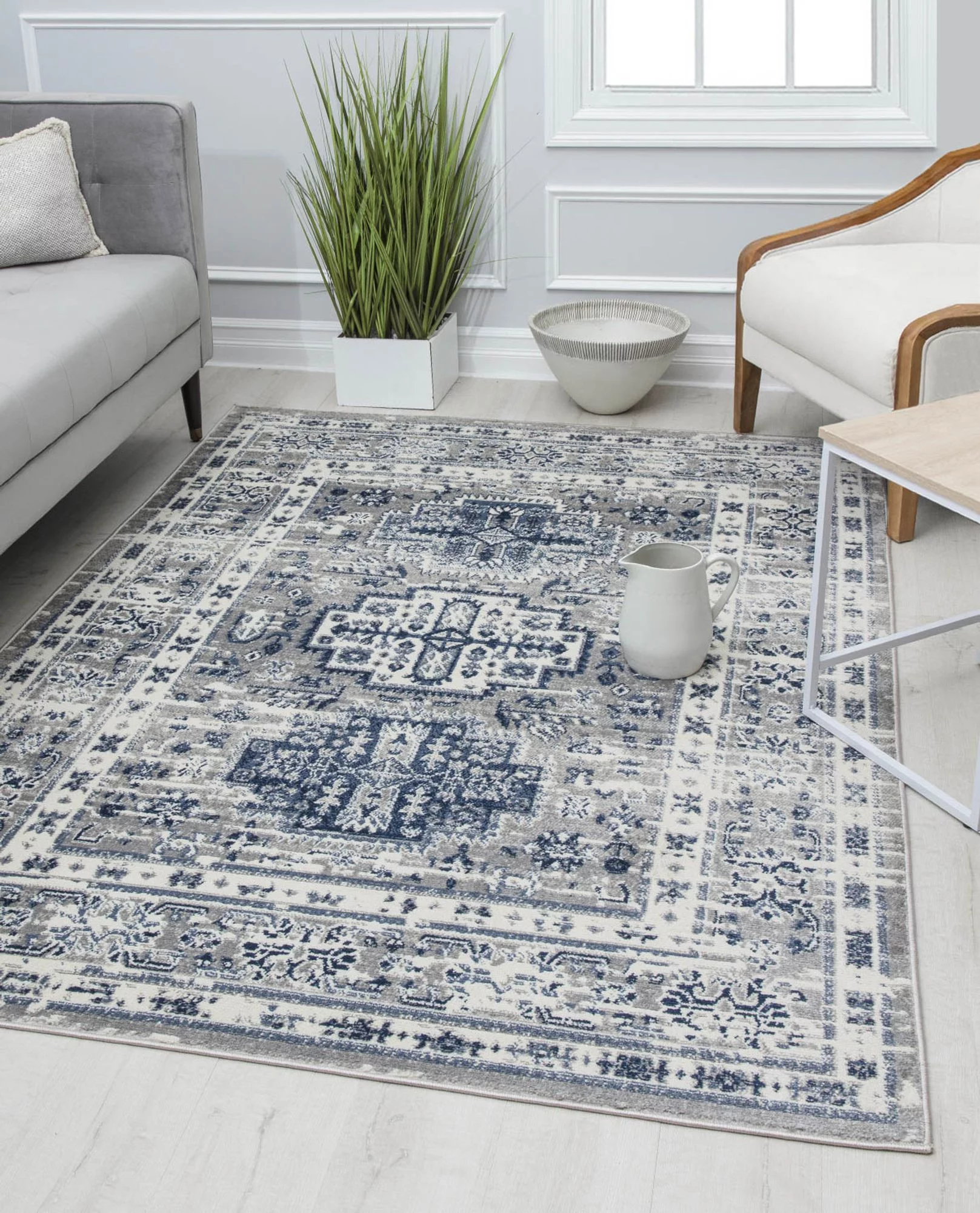 Rugs America Gallagher GL55F Inky Sundara Vintage Transitional Area Rug, 5'3