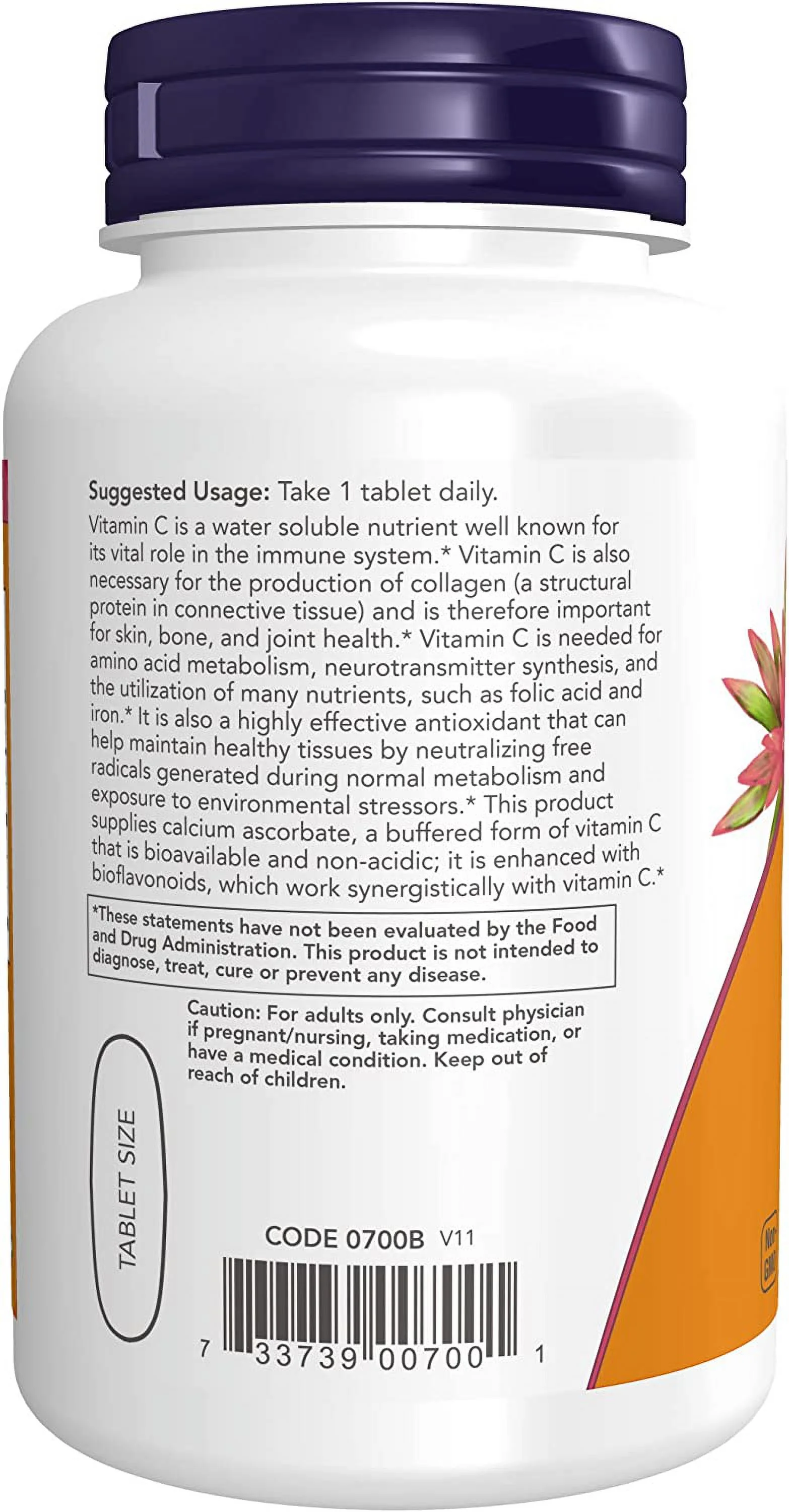 NOW Supplements, Vitamin C-1000 Complex with 250 mg of Bioflavonoids, Buffered, Antioxidant Protection*, 90 Tablets