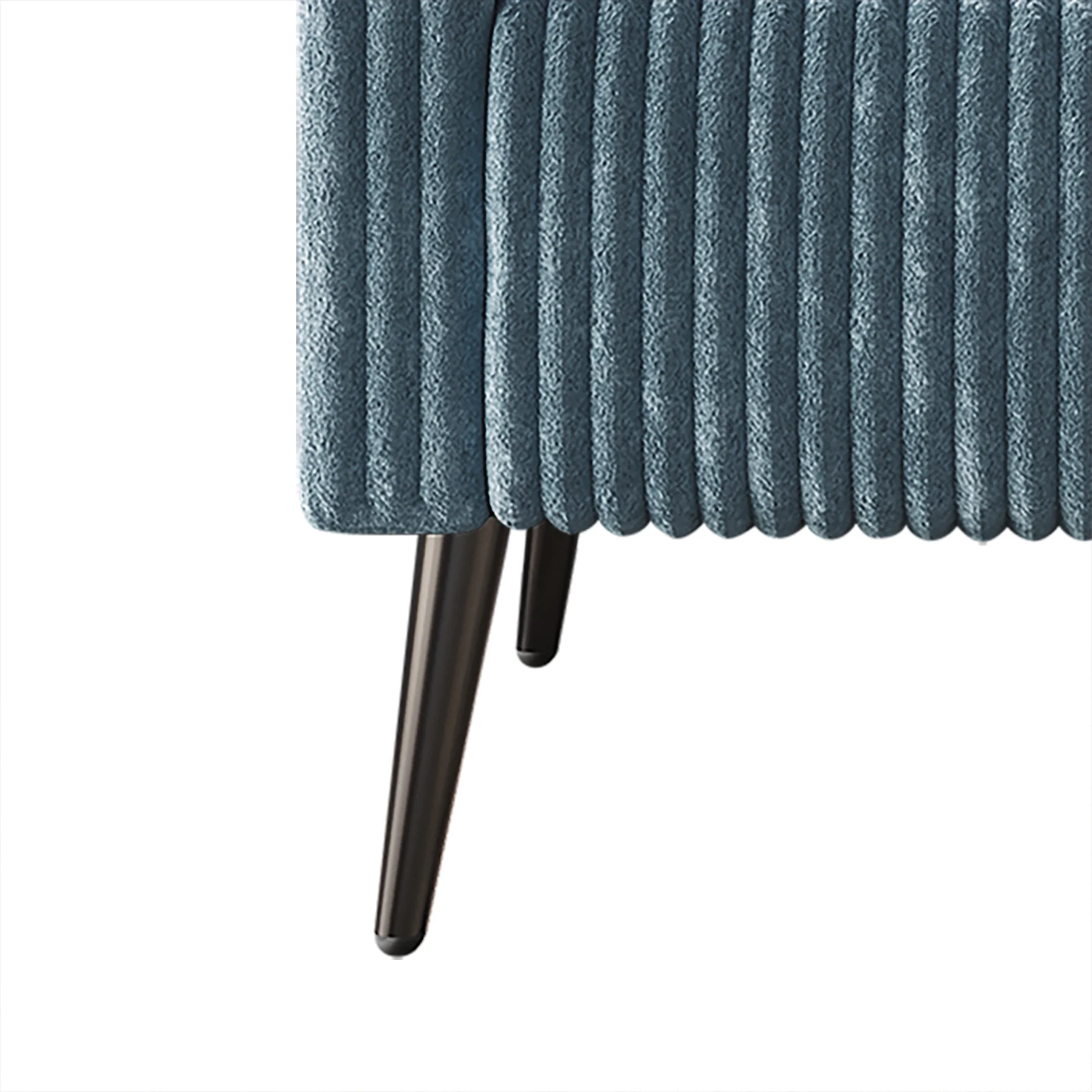 Castle Place Luxurious Pleated Velvet Upholstered Loveseat, Light Blue