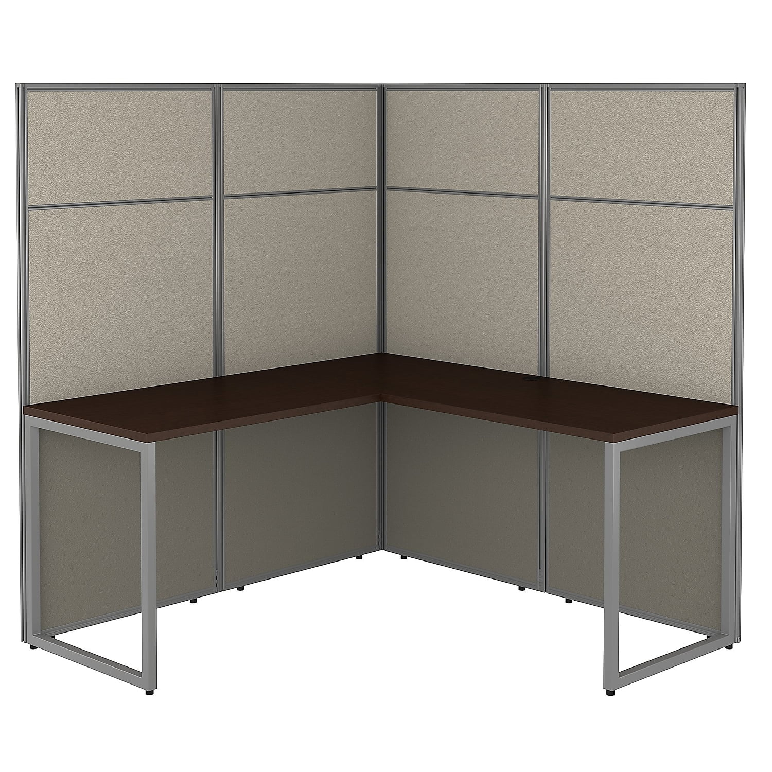 Bush Business Furniture Easy Office 60W L Shaped Cubicle Desk with 66H Panels