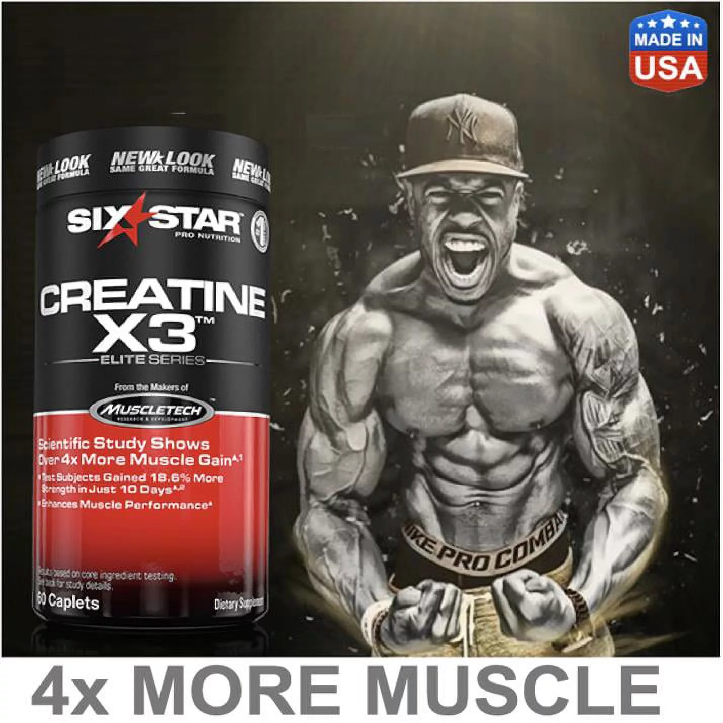 Six Star Pro Nutrition Creatine X3 BCAA Amino Acid Blend Powder, Fruit Punch, 2.52 lbs, 30 Servings