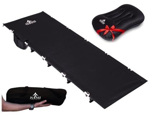 Ultralight Camping Cot for Adults and Kids; Supports up to 330lbs; 4.85lbs Ultralightweight Portable Camping Bed for Hiking, Camping and Backpacking with Carry Bag (Green)