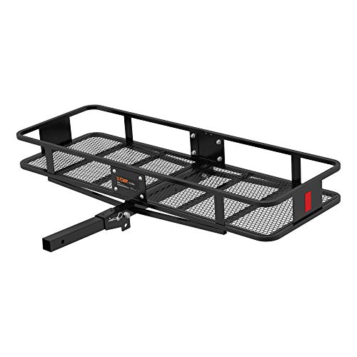 CURT 18152 60 x 24-Inch Basket Hitch Cargo Carrier, 500 lbs Capacity, Black Steel, 2-in Fixed Shank