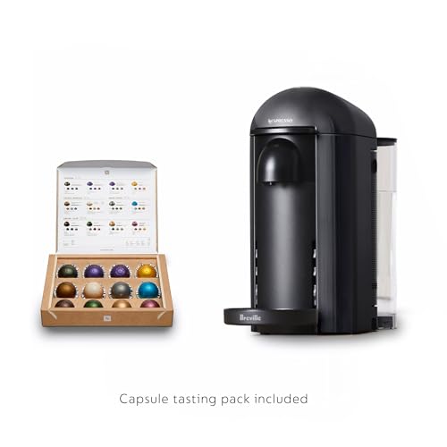 Nespresso Vertuo Plus Coffee and Espresso Maker by Breville, Ink Black with Aeroccino Milk Frother