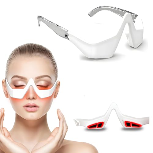 Under Eyes Red Light Therapy Eyelift Massager Glasses,Microcurrent Eye face led red light Beauty Device under Eye Massager Eyes Bag Remover for Reduce Dark Circles Puffiness Wrinkles Relax Eye Strain