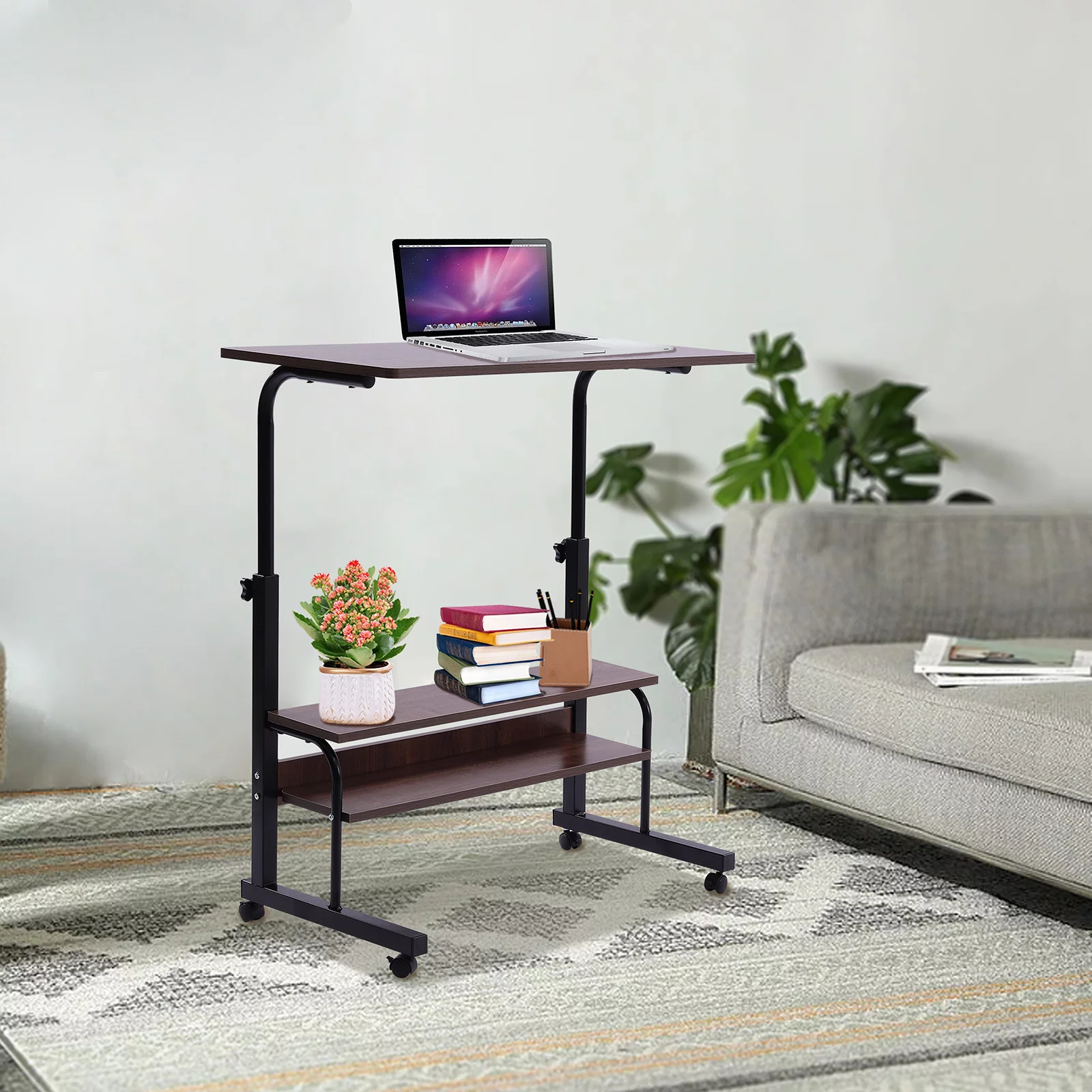 TOOL1SHOoo Movable Computer Table Height Adjustable Sofa Side Table Retro