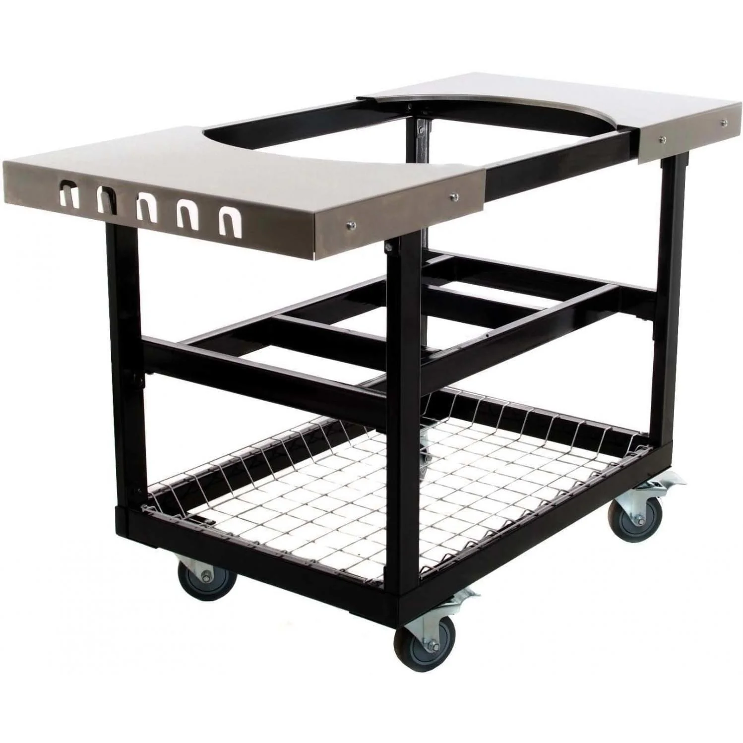 Primo Steel Cart With Stainless Steel Side Tables For Oval XL / Oval Large - PG00370