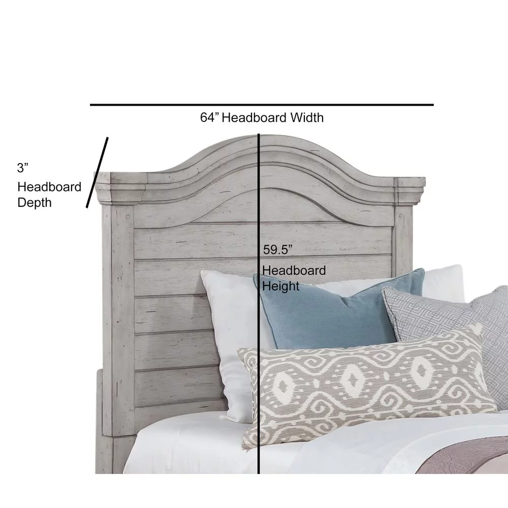 American Woodcrafters Stonebrook Wooden Slat Headboard - Antique Gray