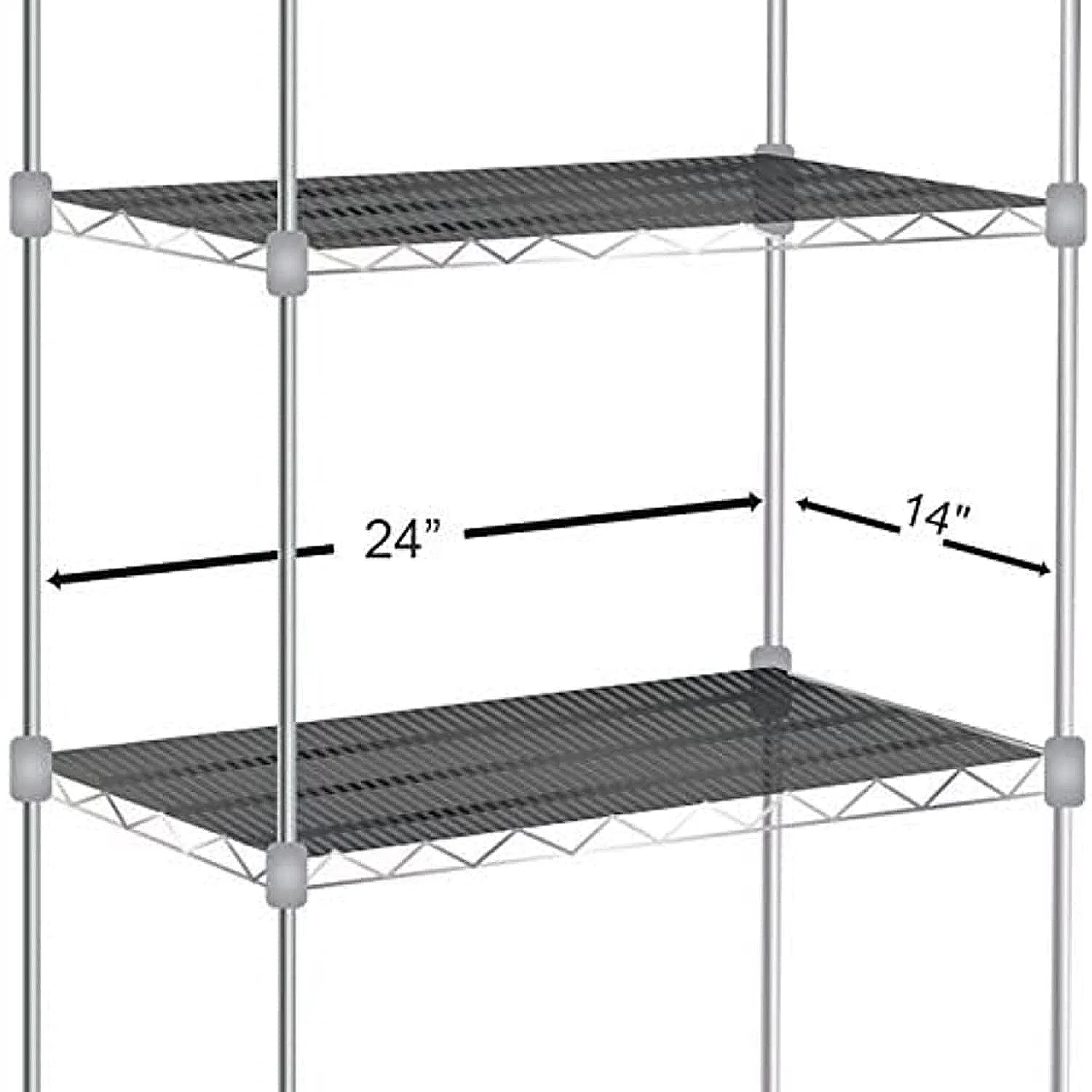 Sterling Shelf Liners - Set of 3 - Fits Sandusky Wire Shelves, Graphite, 14x24