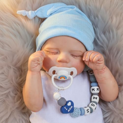 CHAREX Realistic Reborn Baby Dolls Boy - 18 Inch Newborn Sleeping Baby Dolls, Lifelike Reborn Baby Dolls with Weighted Soft Cloth Body Birthday Gift Toy for Age 3+