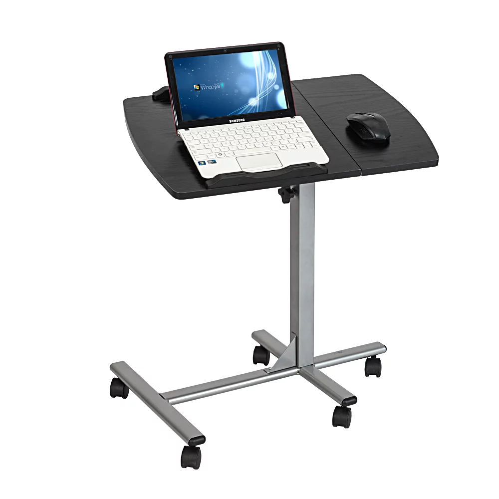 Five-Wheel Home Use Multifunctional Lifting Removable Computer Desk Black & Silver